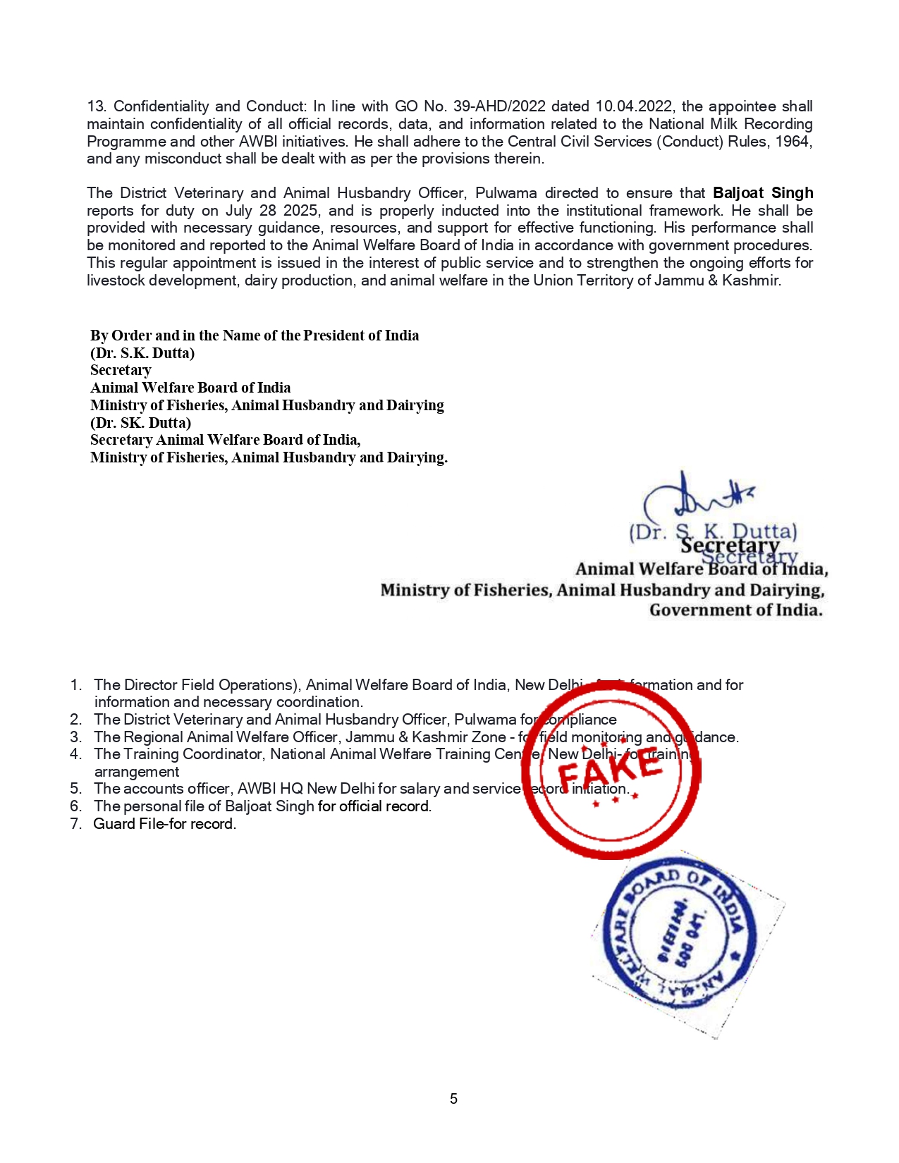 Fraudulent Letter Page 3